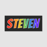 [ Thumbnail: First Name "Steven": Fun Rainbow Coloring Name Tag ]