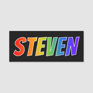 First Name "STEVEN": Fun Rainbow Coloring Tag