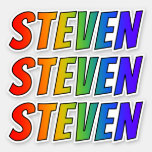 [ Thumbnail: First Name "Steven" W/ Fun Rainbow Coloring Sticker ]