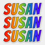 [ Thumbnail: First Name "Susan" W/ Fun Rainbow Coloring Sticker ]