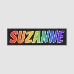 [ Thumbnail: First Name "Suzanne": Fun Rainbow Coloring Name Tag ]