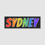 [ Thumbnail: First Name "Sydney": Fun Rainbow Coloring Name Tag ]