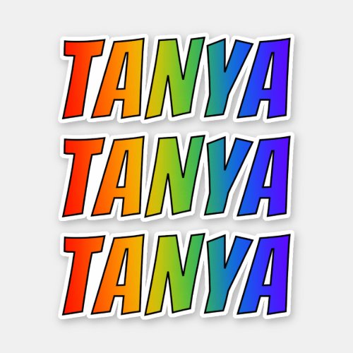 First Name TANYA w Fun Rainbow Coloring Sticker
