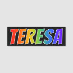 [ Thumbnail: First Name "Teresa": Fun Rainbow Coloring Name Tag ]