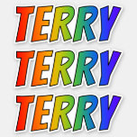 [ Thumbnail: First Name "Terry" W/ Fun Rainbow Coloring Sticker ]