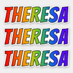 [ Thumbnail: First Name "Theresa" W/ Fun Rainbow Coloring Sticker ]