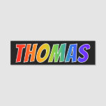 [ Thumbnail: First Name "Thomas": Fun Rainbow Coloring Name Tag ]
