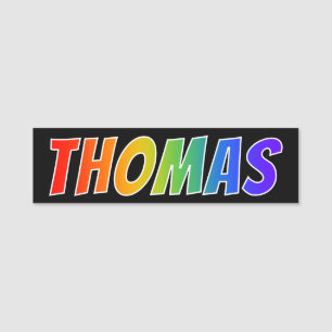 First Name "THOMAS": Fun Rainbow Coloring Tag