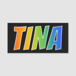[ Thumbnail: First Name "Tina": Fun Rainbow Coloring Name Tag ]