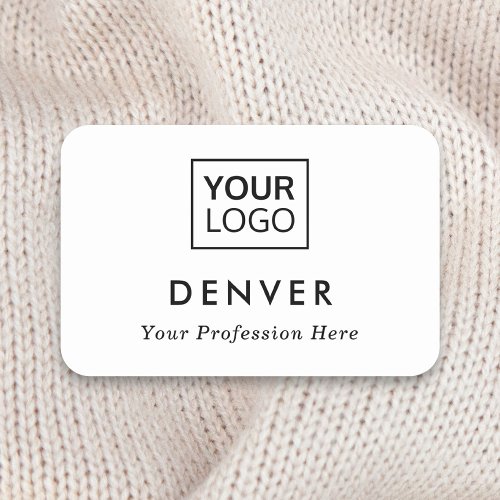 First name title custom logo white or any color name tag