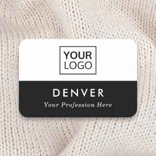 First name title logo black and white or any color name tag