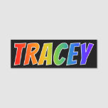 [ Thumbnail: First Name "Tracey": Fun Rainbow Coloring Name Tag ]