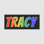 [ Thumbnail: First Name "Tracy": Fun Rainbow Coloring Name Tag ]