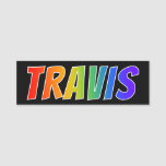 [ Thumbnail: First Name "Travis": Fun Rainbow Coloring Name Tag ]