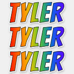 [ Thumbnail: First Name "Tyler" W/ Fun Rainbow Coloring Sticker ]