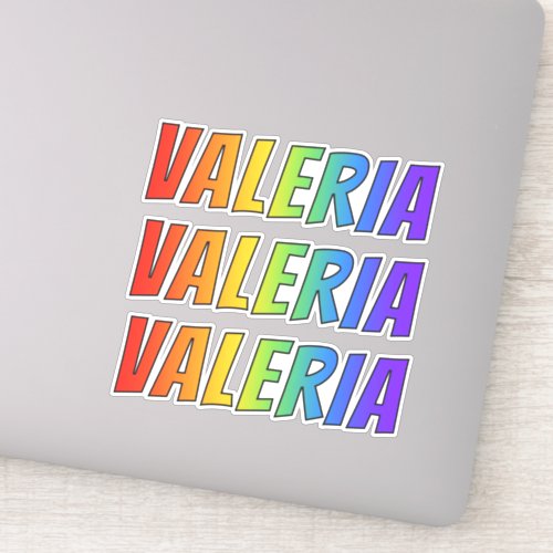 First Name VALERIA w Fun Rainbow Coloring Sticker