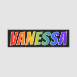 [ Thumbnail: First Name "Vanessa": Fun Rainbow Coloring Name Tag ]