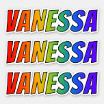 [ Thumbnail: First Name "Vanessa" W/ Fun Rainbow Coloring Sticker ]