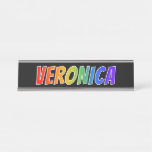 [ Thumbnail: First Name "Veronica": Fun Rainbow Coloring Desk Name Plate ]