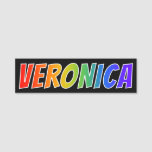 [ Thumbnail: First Name "Veronica": Fun Rainbow Coloring Name Tag ]
