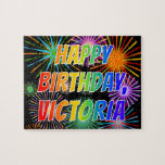 [ Thumbnail: First Name "Victoria", Fun "Happy Birthday" Jigsaw Puzzle ]