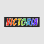 [ Thumbnail: First Name "Victoria": Fun Rainbow Coloring Name Tag ]