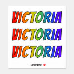 [ Thumbnail: First Name "Victoria" W/ Fun Rainbow Coloring Sticker ]
