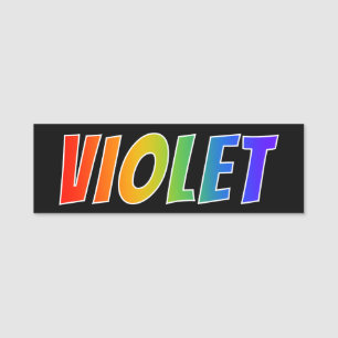 First Name "VIOLET": Fun Rainbow Coloring Tag