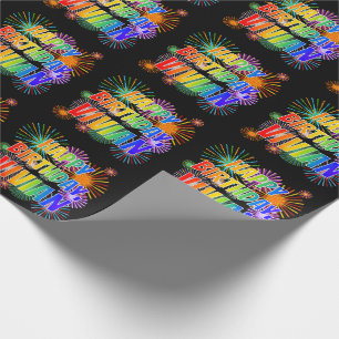 First Name "VIVIAN", Fun "HAPPY BIRTHDAY" Wrapping Paper