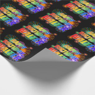 First Name "WALTER", Fun "HAPPY BIRTHDAY" Wrapping Paper