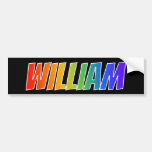 [ Thumbnail: First Name "William": Fun Rainbow Coloring Bumper Sticker ]