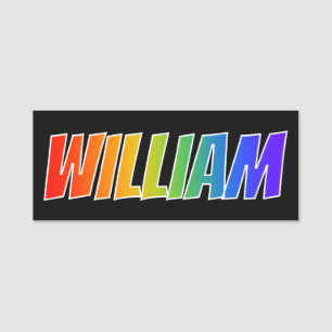 First Name "WILLIAM": Fun Rainbow Coloring Name Tag