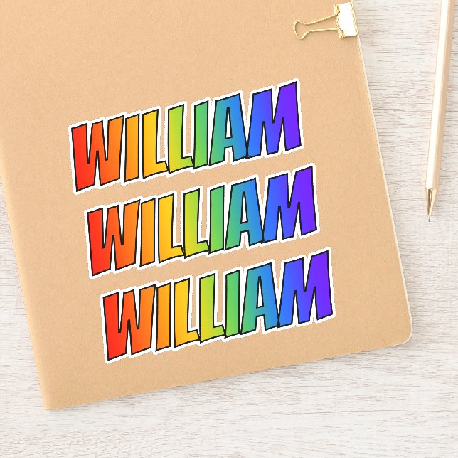 First Name "WILLIAM" w/ Fun Rainbow Coloring Sticker (Notebook)