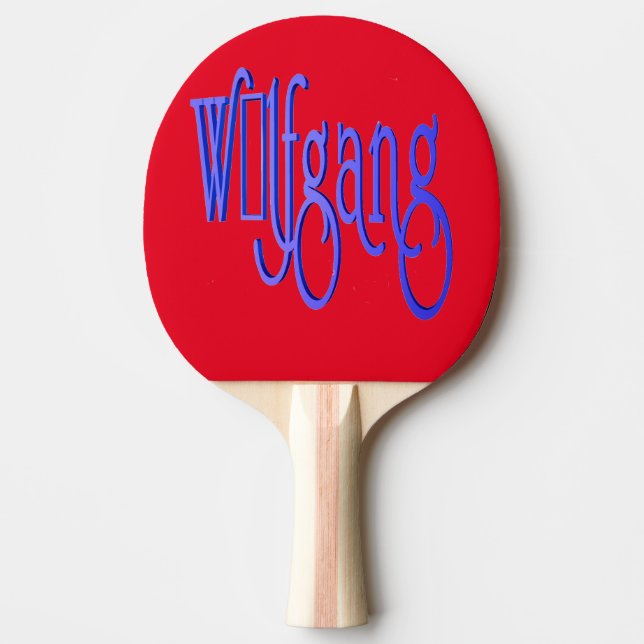 First name Wolfgang Ping-Pong Paddle (Front)