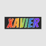 [ Thumbnail: First Name "Xavier": Fun Rainbow Coloring Name Tag ]