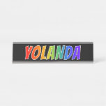 [ Thumbnail: First Name "Yolanda": Fun Rainbow Coloring Desk Name Plate ]