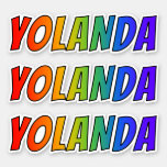 [ Thumbnail: First Name "Yolanda" W/ Fun Rainbow Coloring Sticker ]