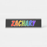 [ Thumbnail: First Name "Zachary": Fun Rainbow Coloring Desk Name Plate ]