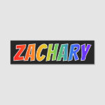 [ Thumbnail: First Name "Zachary": Fun Rainbow Coloring Name Tag ]