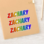[ Thumbnail: First Name "Zachary" W/ Fun Rainbow Coloring Sticker ]