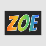 [ Thumbnail: First Name "Zoe": Fun Rainbow Coloring Name Tag ]