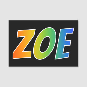 First Name "ZOE": Fun Rainbow Coloring Name Tag