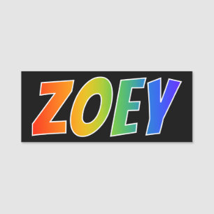 First Name "ZOEY": Fun Rainbow Coloring Name Tag