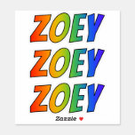 [ Thumbnail: First Name "Zoey" W/ Fun Rainbow Coloring Sticker ]
