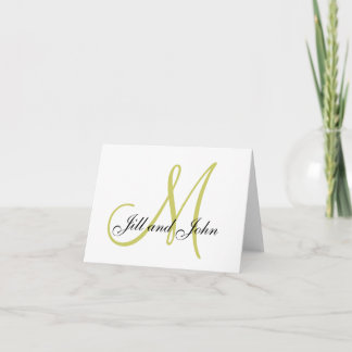 First Names and Last Initial Green and White Card