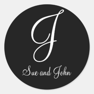 First Names and Monogram J Black and White Seal