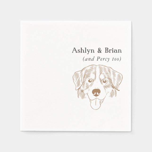 First Names Bernese Mountain Dog Wedding Napkins (Front)