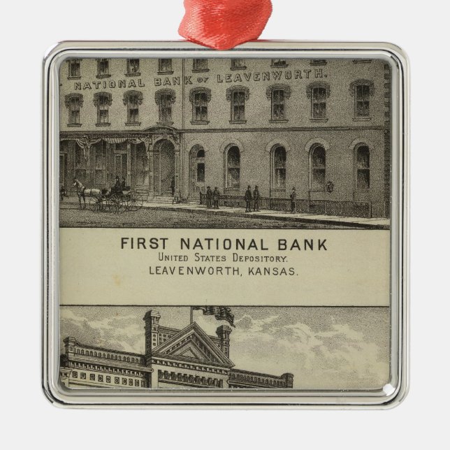 First National Bank Metal Ornament (Front)
