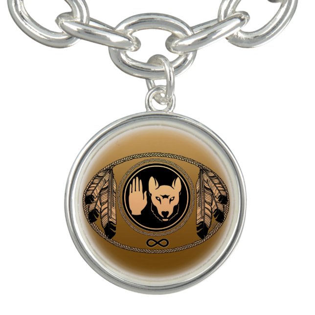 First Nations Bracelet Metis Wolf Charm Bracelet (Design)