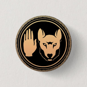 First Nations Button Wolf Native Art Metis Flag
